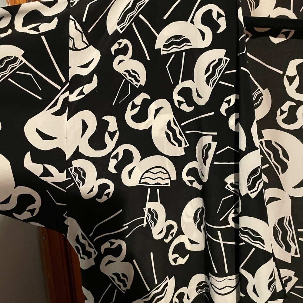 Black and white flamingo print cover up